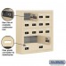 Salsbury Cell Phone Storage Locker - 5 Door High Unit (5 Inch Deep Compartments) - 12 A Doors and 4 B Doors - Sandstone - Surface Mounted - Resettable Combination Locks